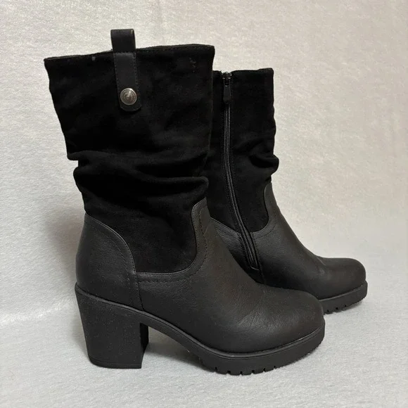 Dream Pairs Women's Black Chunky Heal Mid calf Boot US8.5 - Picture 1 of 11